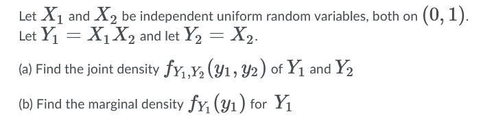 This Is A Transformation Of Jointly Distributed Random Variable Problem 1