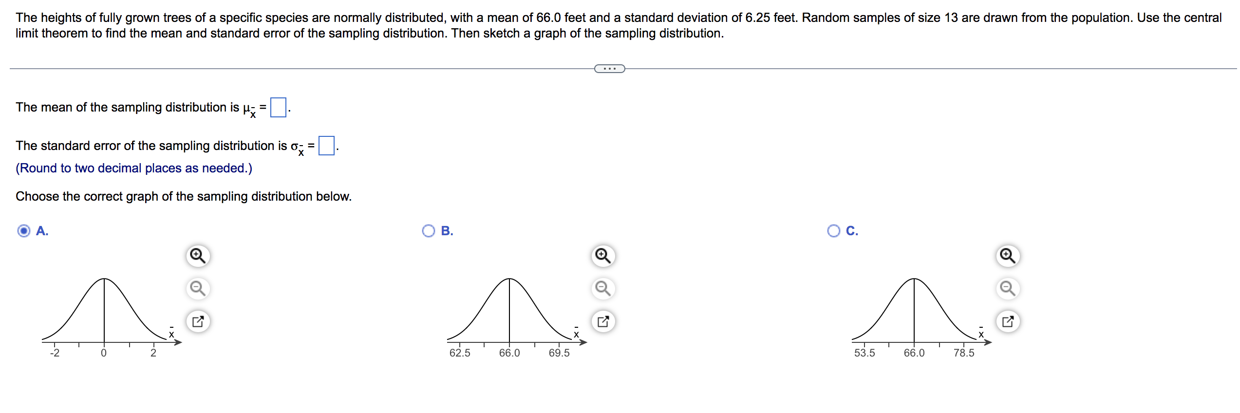 The Heights Of Fully Grown Trees Of A Specific Species Are Normally Distributed With A Mean Of 66 0 Feet And A Standard 1