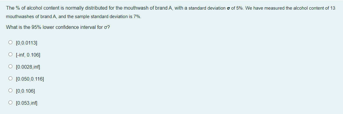 The Of Alcohol Content Is Normally Distributed For The Mouthwash Of Brand A With A Standard Deviation O Of 5 We Hav 1