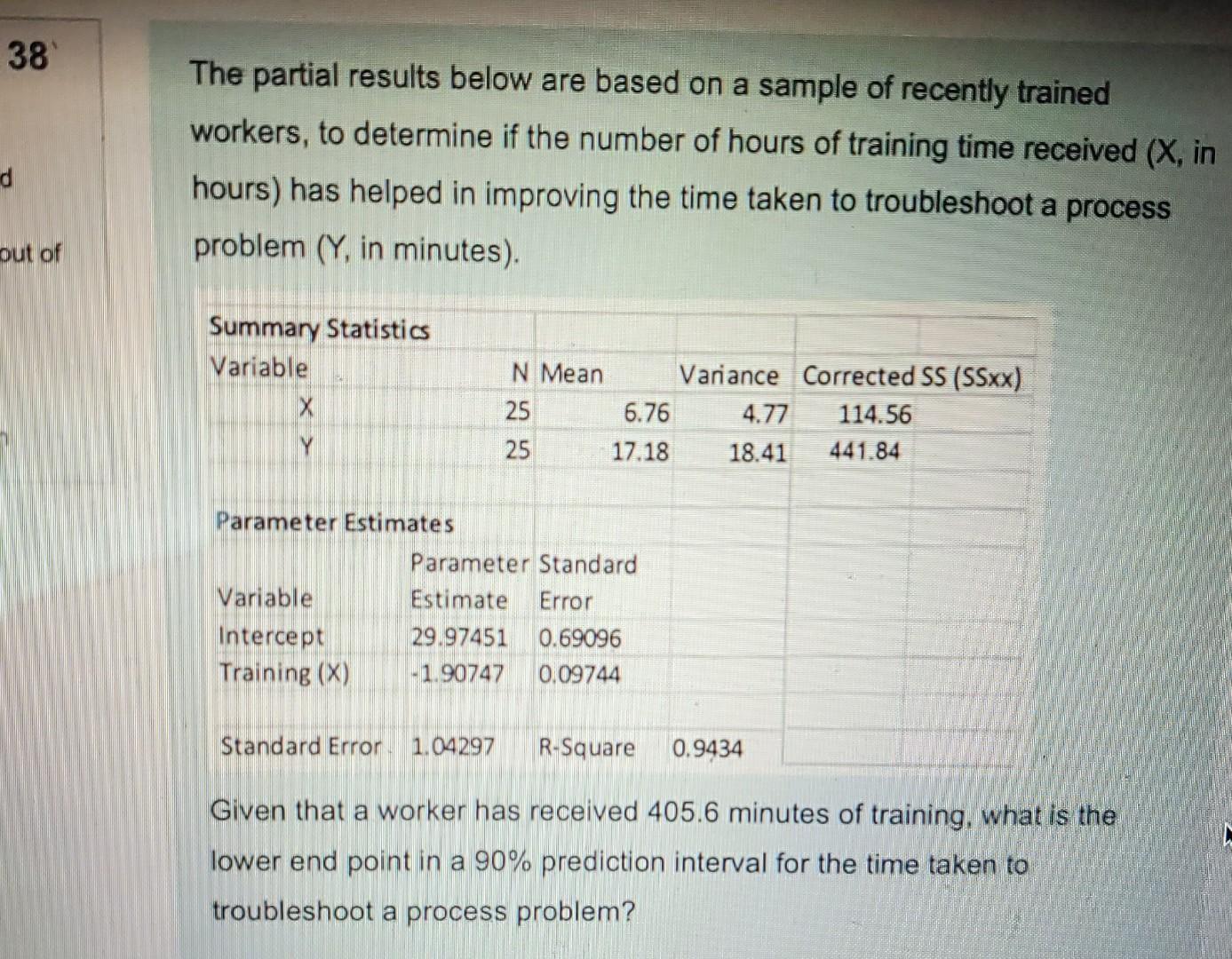 38 The Partial Results Below Are Based On A Sample Of Recently Trained Workers To Determine If The Number Of Hours Of T 1