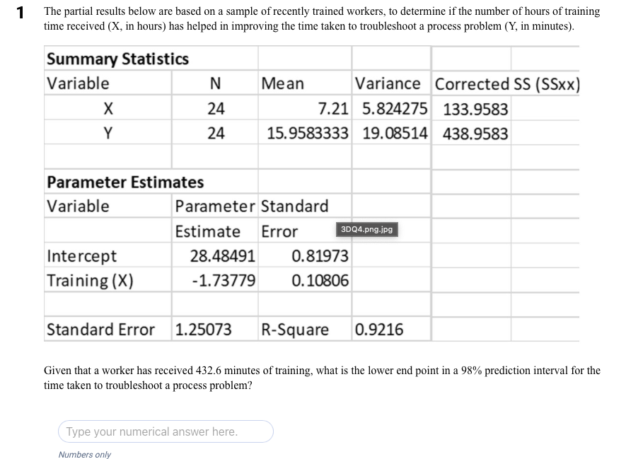 1 The Partial Results Below Are Based On A Sample Of Recently Trained Workers To Determine If The Number Of Hours Of Tr 1