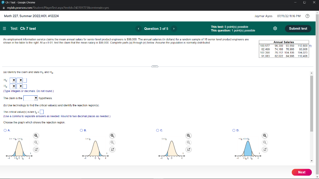 A Identy The Claim And State H0 And H2 Type Integers Or Decimals Do Not Round 1