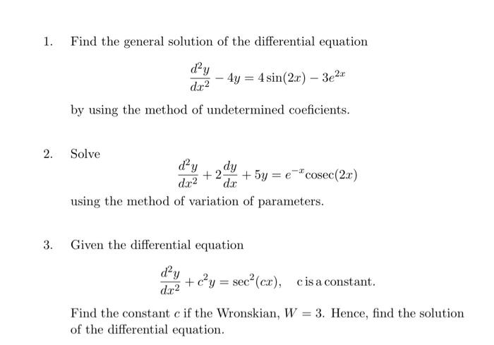 Subject Differential Equations 1