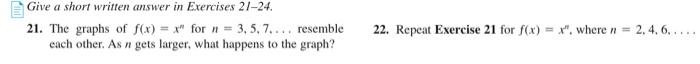 Repeat Exercise 21 For F X Xn Where N 2 4 6 1