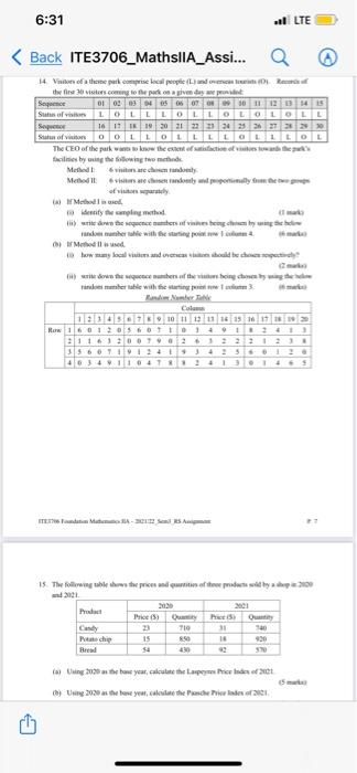 6 30 Back Ite3706 Mathslla Assi Section A Multiple Choice Questions Answer All Questions In This Section Each Ques 5