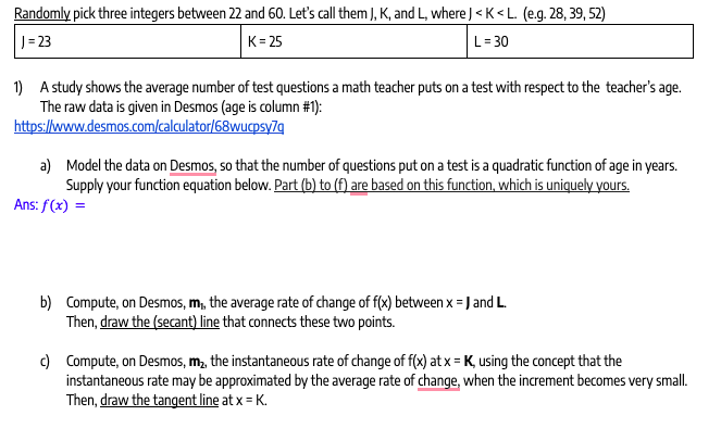 Randomly Pick Three Integers Between 22 And 60 Let S Call Them J K And L Where J K L E G 28 39 52 J 23 K 2 1