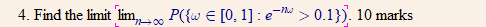 4 Find The Limit Lim P W 0 1 E 0 1 10 Marks 1