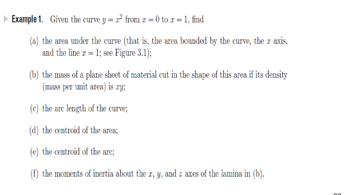 Example 1 Given The Curve Y 2 From X 0 To X 1 Find A The Area Under The Curve That Is The Area Bounded By T 1