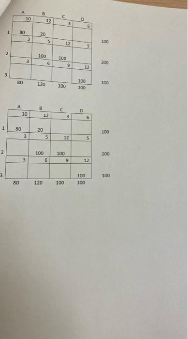 Using The Stepping Stone Method Identify All Viable Paths From Cell A1 Identify The Cost Of The Path And The Total Imp 2