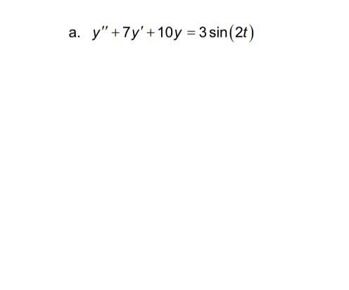 A Y 7y 10y 3 Sin 2t 1