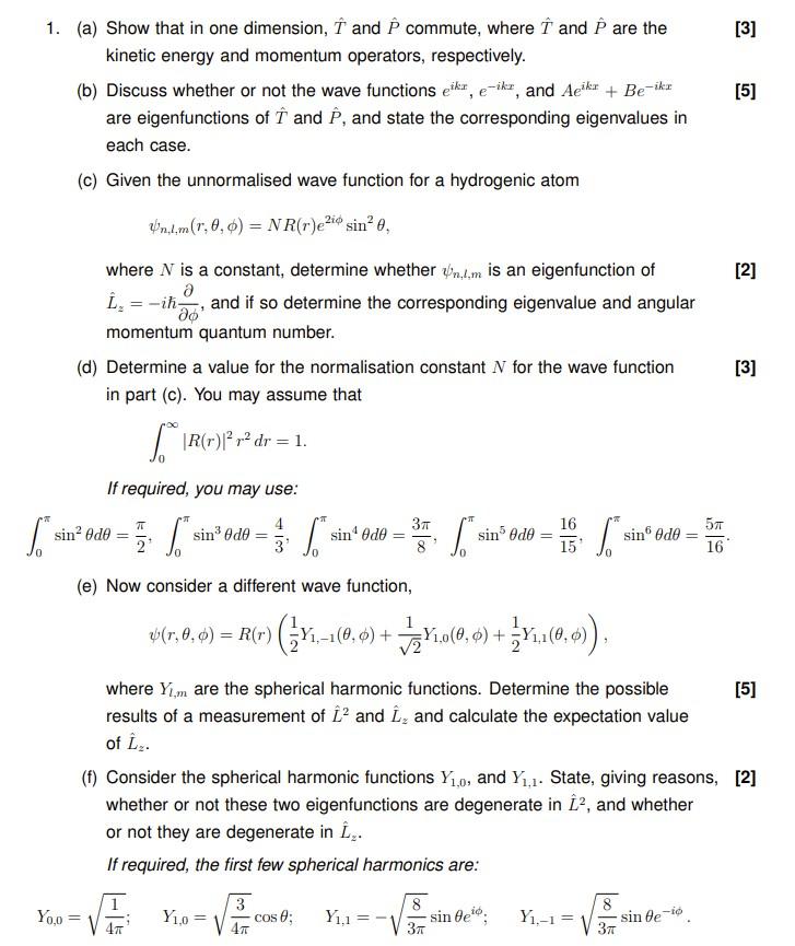3 5 1 A Show That In One Dimension I And Commute Where I And Are The Kinetic Energy And Momentum Operators Res 1