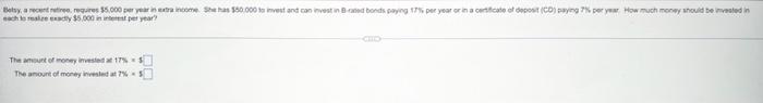 Betsy A Recent Retiree Requires 5 000 Per Year In Extra Income She Has 50 000 To Invest And Can Invest In B Rated Bo 1