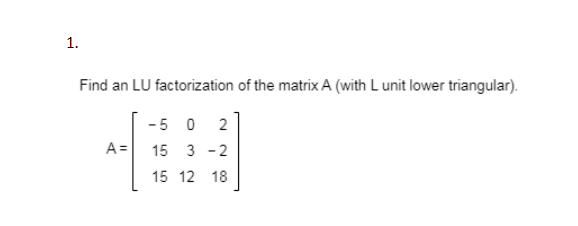 Linear Algebra 1