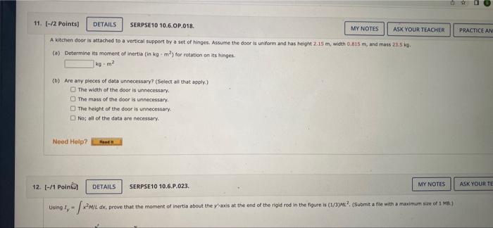 5 8 Points Details Serpse10 10 3 P 012 My Notes Ask Your Teacher Practice Another Amat Object With Mass 4 35 Kg Mo 6