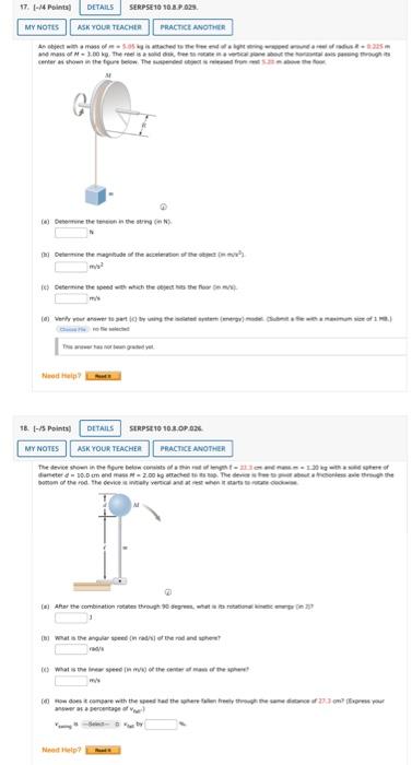 5 8 Points Details Serpse10 10 3 P 012 My Notes Ask Your Teacher Practice Another Amat Object With Mass 4 35 Kg Mo 18