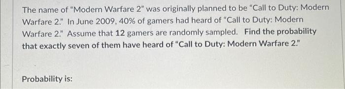 The Name Of Modern Warfare 2 Was Originally Planned To Be Call To Duty Modern Warfare 2 In June 2009 40 Of Gamer 1