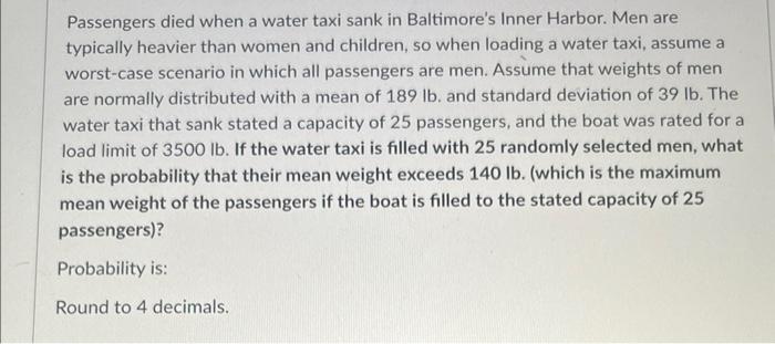 Passengers Died When A Water Taxi Sank In Baltimore S Inner Harbor Men Are Typically Heavier Than Women And Children S 1