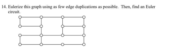 13 Eulerize This Graph Using As Few Edge Duplications As Possible Then Find An Euler Circuit 14 Eulerize This Grap 2