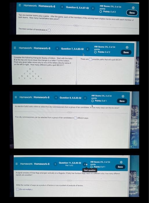 Homework Homework 8 111 The Total Number Of Hands Homework Homework 8 Teo Sox Member Teams Play A Game Aher The Game E 1