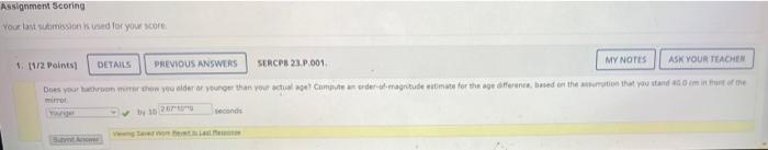 Assignment Scoring Your La Missions For Your Score Details 1 1172 Points Previous Answers My Notes Sercps 23 P 001 Ask Y 1