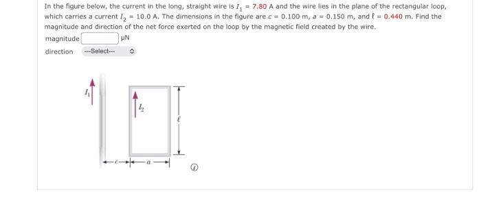 In The Figure Below The Current In The Long Straight Wire Is I 7 80 A And The Wire Lies In The Plane Of The Rectang 1