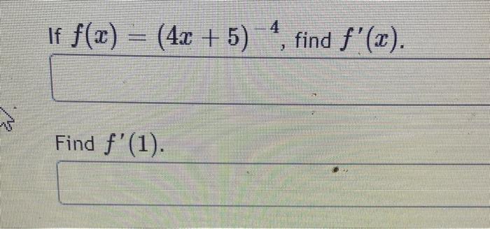 If F X 4x 5 Find F 1 4 1 Find F X 1