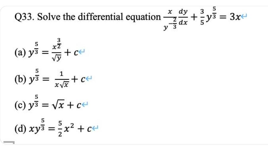 Q9 Area Enclosed By Y 5x Y2 0 And Y Axis Is Q27 The Value Of Lim X 0 1 X 5 E5x Sin X2 X Is X Dy Q33 Sol 3