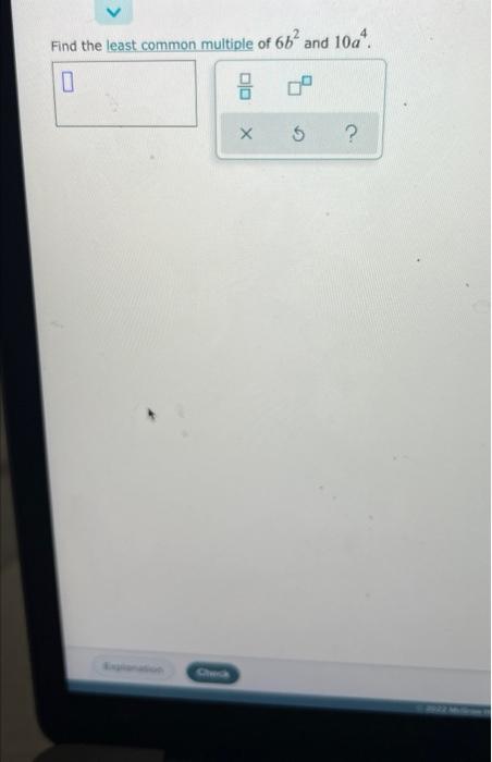 Find The Least Common Multiple Of 66 And 10aa 0 8 2 S X 1