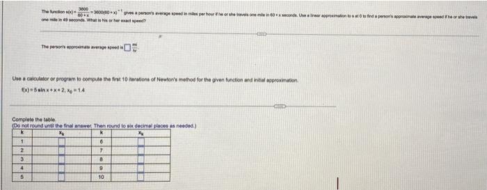 3800 00x Seconds What Is S Or Her Exact Speed 1 2 3 The Function So 4 5 360080x Gives A Person S Average The Person S 1