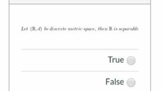 Let Rdl Beiliserede Metric Space Then Is Separable True False 1