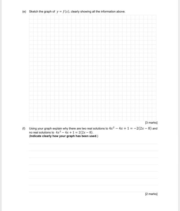 Question 8 16 Marks Consider The Function F X 2x 8 2x 1 A State The X And Y Intercepts Of The Graph Of Y F X 2