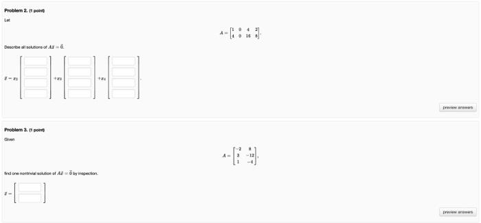 Problem 2 1 Point Let Describe All Solutions Of A 6 2 8 Problem 3 1 Point Given 21 Find One Notrivial Solution Of A 1