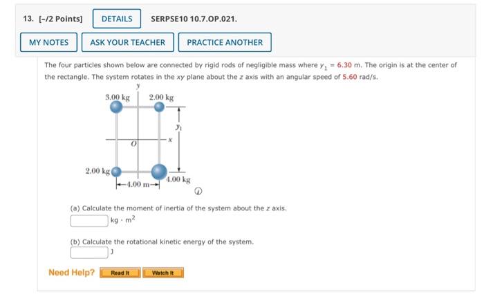 13 2 Points Details Serpse10 10 7 0p 021 My Notes Ask Your Teacher Practice Another The Four Particles Shown Below 1