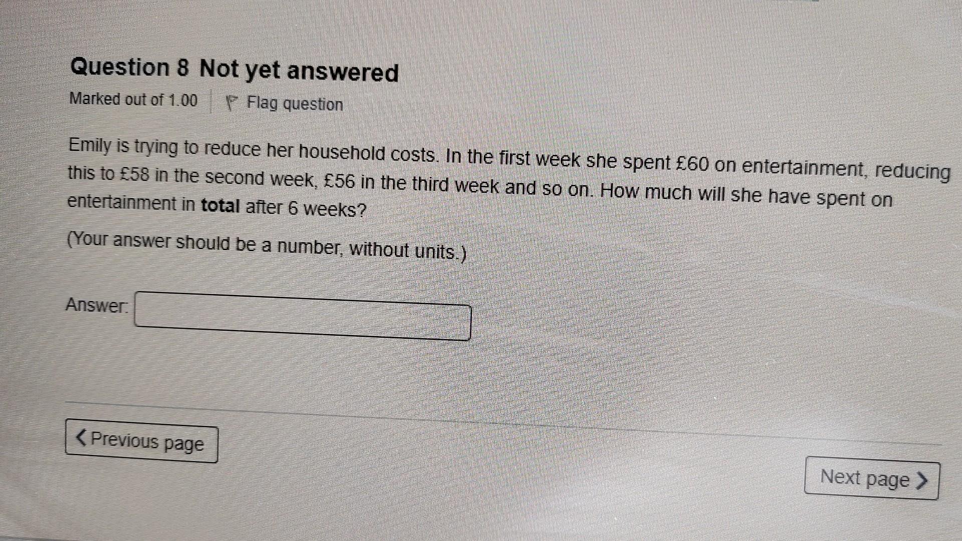 Emily Is Trying To Reduce Her Household Costs In The First Week She Spent 60 On Entertainment Reducing This To 58 In 1
