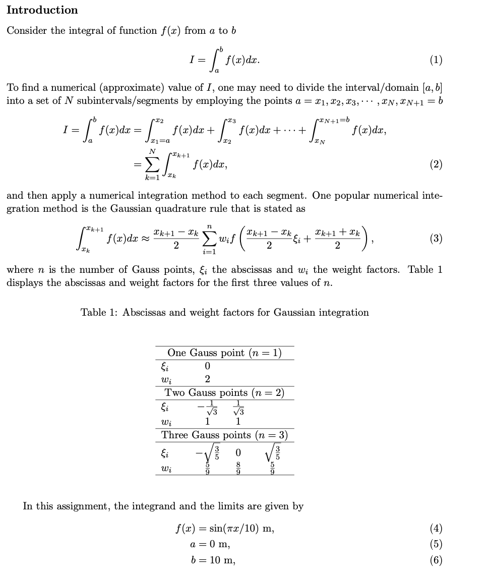 Introduction Consider The Integral Of Function F X From A To B I Ab F X Dx To Find A Numerical Approximate Value Of 1