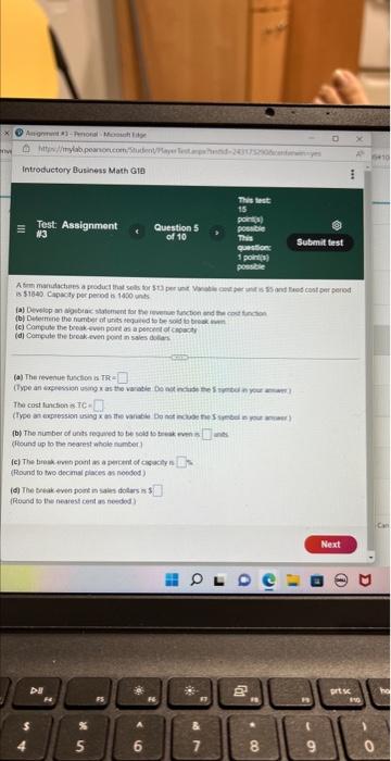 Openv 3 De Aunt May Mylab Pers Introductory Business Math G1b E Test Assignment 3 M Nadent Apertest 24173250 4 Ars 2
