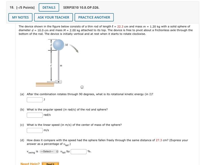 18 5 Points Details Serpse 10 10 8 Op 026 My Notes Ask Your Teacher Practice Another The Device Shown In The Figur 1