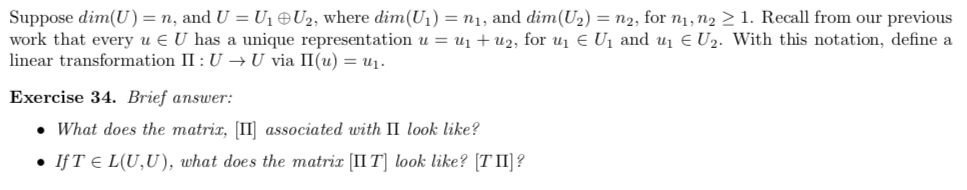 Suppose Dim U N And U U U2 Where Dim U N And Dim U N2 For N N 1 Recall From Our Previous Work 1