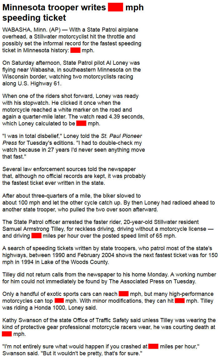 Minnesota Trooper Writes Speeding Ticket Mph Wabasha Minn Ap With A State Patrol Airplane Overhead A Stillwater M 1