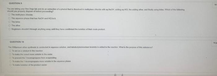 Question You Are Taking Your First Orgo Lab And Do An Extraction Of A Phenol That Is Desolved In Mathylene Chloride With 1