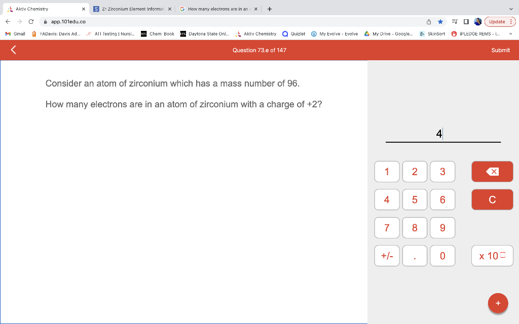 Aktiv Chemistry M Gmail X App 101edu Co Fadavis Davis Ad S Zr Zirconium Element Informati X Ati Testing Nursi 1