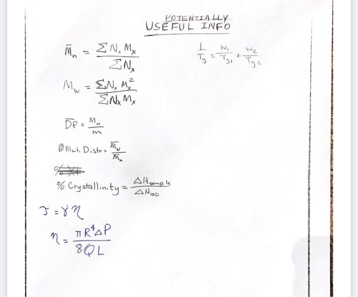 8 The Pla Samples Listed In The Table Below Are Being Considered For Use As A Bone Screw A Compare The Viscosity Beha 3