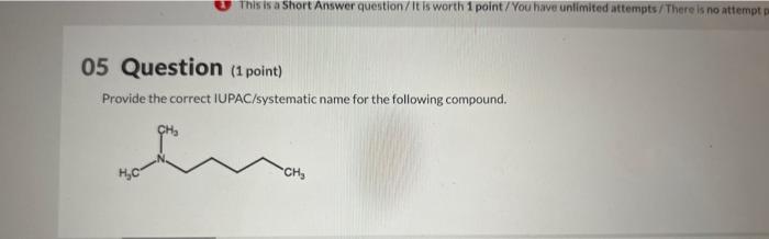 This Is A Short Answer Question It Is Worth 1 Point You Have Unlimited Attempts There Is No Attempt Pa 05 Question 1 Po 1