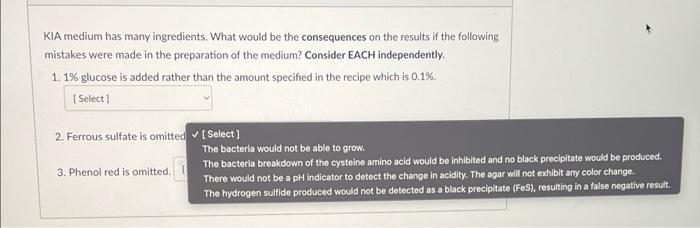 Kia Medium Has Many Ingredients What Would Be The Consequences On The Results If The Following Mistakes Were Made In Th 3