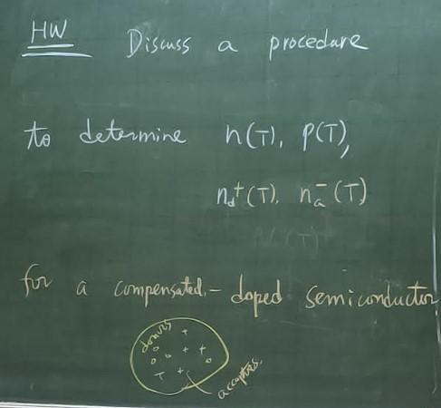 Hw Discuss A A Procedure To Determine N Pct Net T Na T For A Compensated Doped Semiconductor Donvis Accept 1