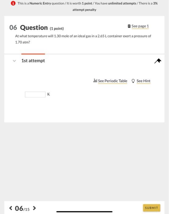 This Is A Numeric Entry Question It Is Worth 2 Points You Have Unlimited Attempts There Is A 3 Attempt Penalty 10 Quest 3