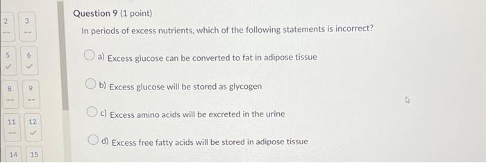 2 In 3 8 5 6 Ra 11 12 C 14 15 Question 9 1 Point In Periods Of Excess Nutrients Which Of The Following Statements I 1