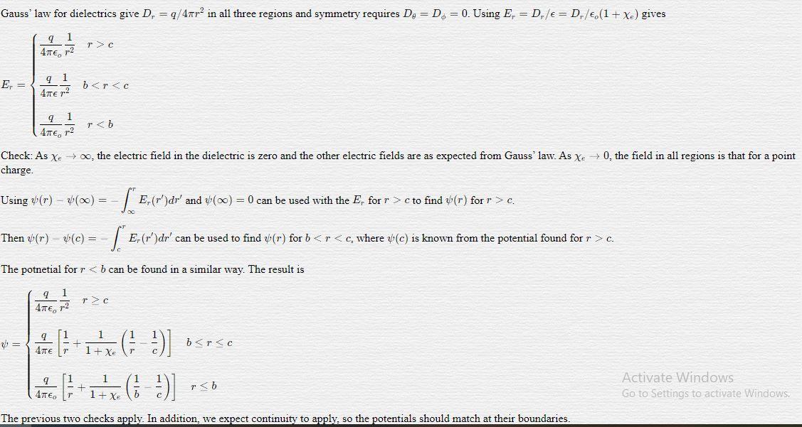Gauss Law For Dielectrics Give D 9 4tr2 In All Three Regions And Symmetry Requires Do Do 0 Using E D D 1