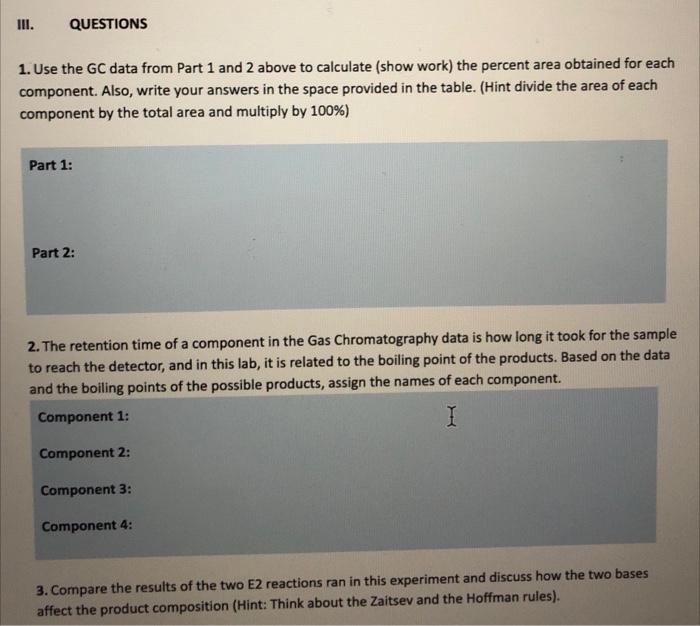 I Prelab Exercise Predict The Products Of The Following Reactions And Indicate Which Is Likely To Be The Major Product 3