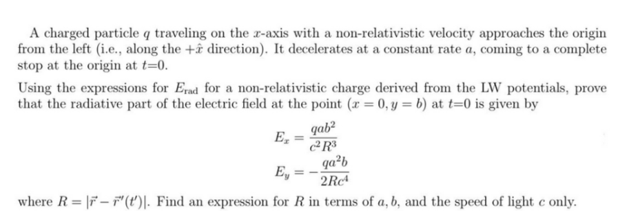 A Charged Particle Q Traveling On The Z Axis With A Non Relativistic Velocity Approaches The Origin From The Left I E 1